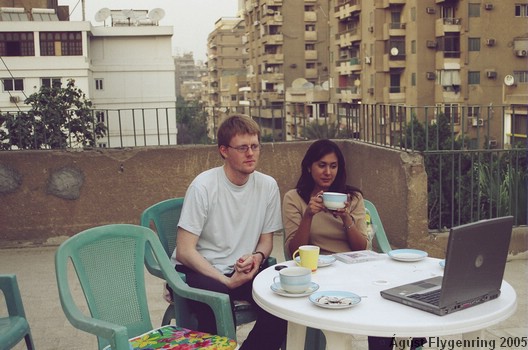 Watching Little Britain on the balconies