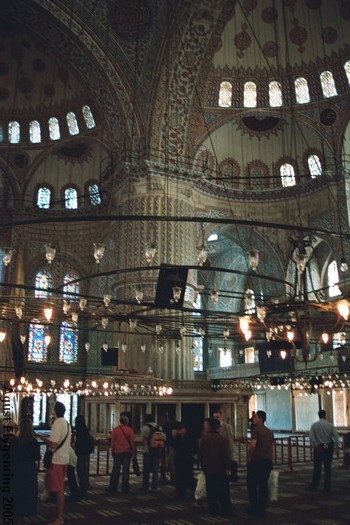 Inside the Blue Mosque in Istanbul