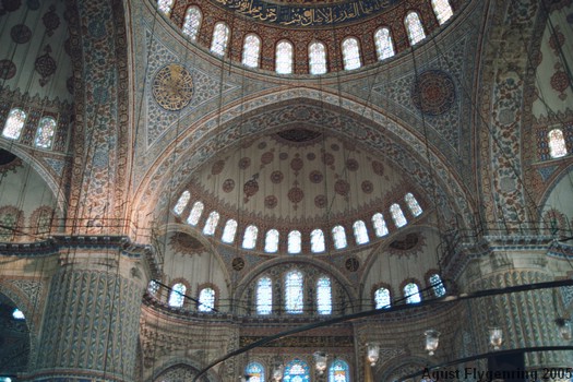 Inside the Blue Mosque in Istanbul