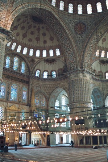 Inside the Blue Mosque in Istanbul