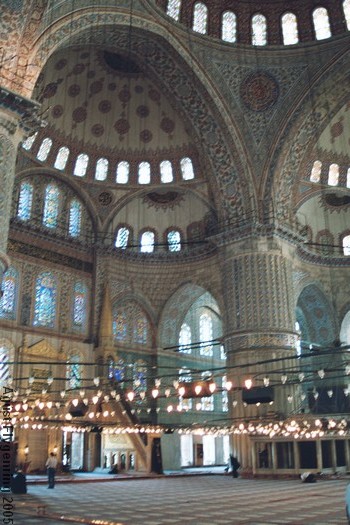 Inside the Blue Mosque in Istanbul