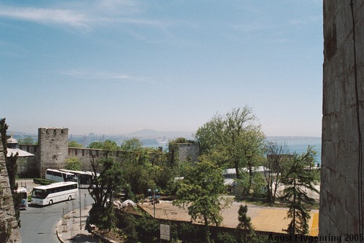Looking out from Hagia Sophia towards the Bosphorus