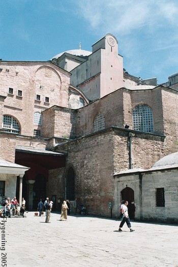 Inside the court of Hagia Sophia