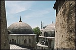 Looking out from Hagia Sophia towards the Blue Mosque