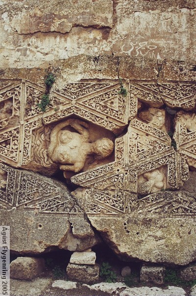 Fallen decoration from at the Temple of Bacchus