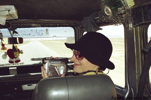 Simo in our Land Cruiser in the Desert